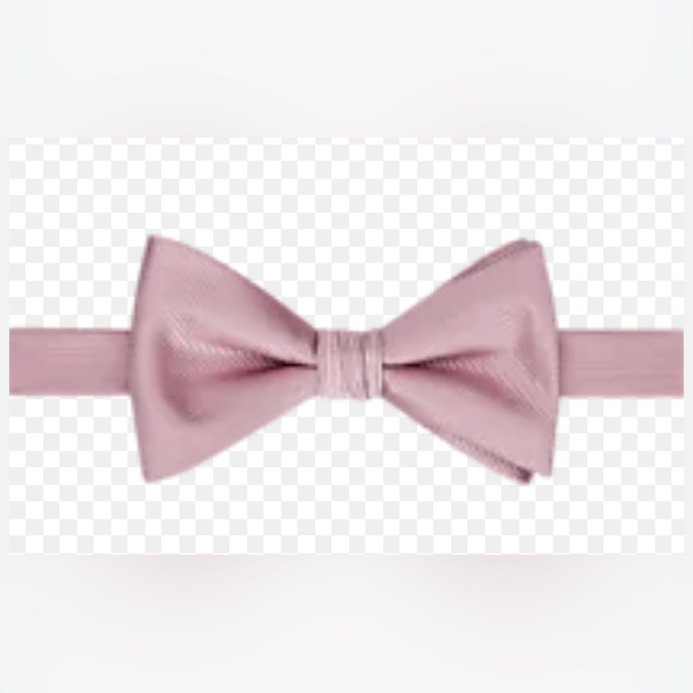 Calvin Klein Light Petal Pink Pre-Tied Adjustable Textured Stripe Bow Tie
